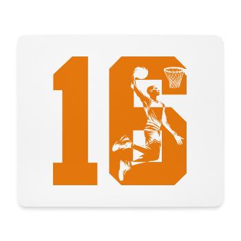 NUMBER 16 BASKETBALL 16TH BIRTHDAY - Mouse Pad (horizontal) - white - Front