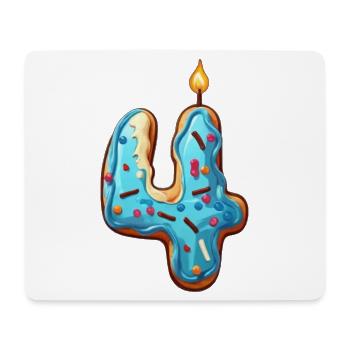 NUMMER 4 KUCHEN SWEET 4. GEBURTSTAG - Mousepad (Querformat) - Weiß - Vorne