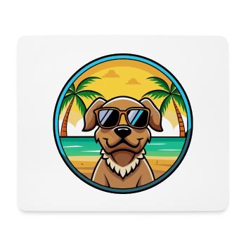 Pudelpointer Hunderasse Cartoon Sonnenbrille Strand - Mousepad (Querformat) - Weiß - Vorne