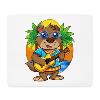 Lustige Biber Cartoon Sommer Strand Sonnenbrille - Mousepad (Querformat) - Weiß - Vorne