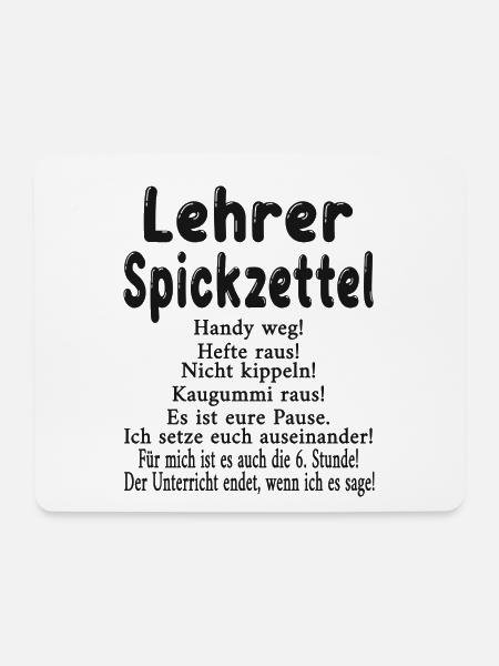 Lehrer Spickzettel - Mousepad (Querformat) - Weiß
