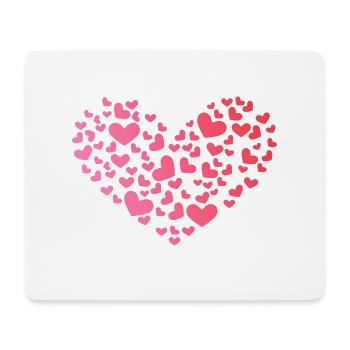 Herz aus Herzchen - Romantisch - Jahrestag - Mousepad (Querformat) - Weiß - Vorne