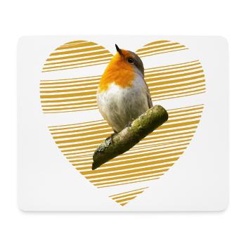 Rotkehlchen Singvogel süßer Vogel - Mousepad (Querformat) - Weiß - Vorne