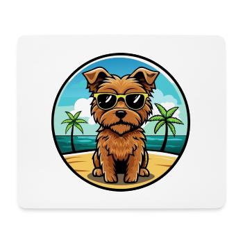 Norfolk Terrier Hunderasse Cartoon Sonnenbrille Strand - Mousepad (Querformat) - Weiß - Vorne
