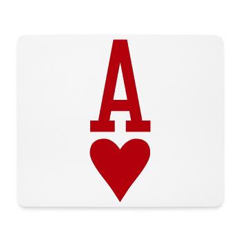 Poker Playing Card Heart As - Tapis de souris (format paysage) - blanc - Devant
