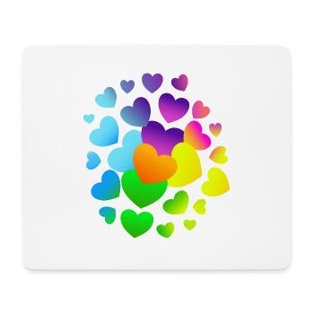 Herzen Herz viele Herzen - Mousepad (Querformat) - Weiß - Vorne