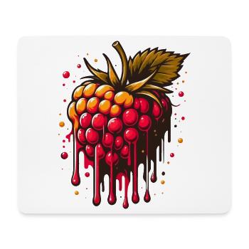 Zweifarbige tropfende Himbeere - Mousepad (Querformat) - Weiß - Vorne