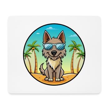 Berger Picard Hunderasse Cartoon Sonnenbrille Strand - Mousepad (Querformat) - Weiß - Vorne
