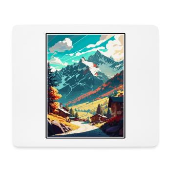 Mayrhofen Autriche Vintage voyage affiche Souvenir - Tapis de souris (format paysage) - blanc - Devant