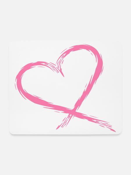 Herz Rosa - Mousepad (Querformat) - Weiß