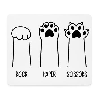 Roche Papier Ciseaux - Tapis de souris (format paysage) - blanc - Devant
