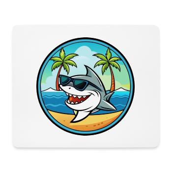 Shark Funny Cartoon Summer Beach Sunglasses Cool - Mouse Pad (horizontal) - white - Front