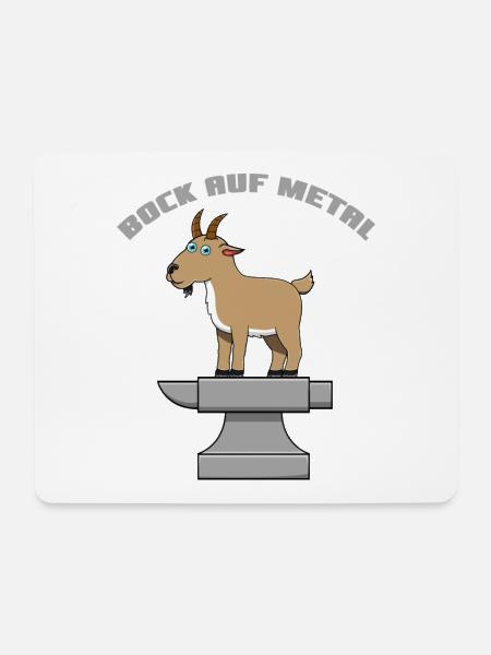 Metal Bock - Mousepad (Querformat) - Weiß