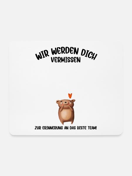 Wir werden dich Vermissen beste Team Abschied - Mousepad (Querformat) - Weiß