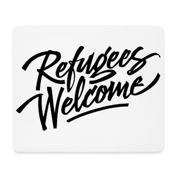 Refugees Welcome Logo - Mousepad (Querformat) - Weiß - Vorne
