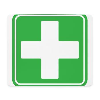 First Aid Medical Cross Sicherheitssymbol Vektor-Symbol - Mousepad (Querformat) - Weiß - Vorne