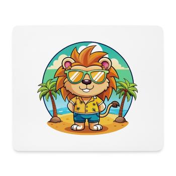Lunettes de soleil de plage d’été Lion Funny Cartoon - Tapis de souris (format paysage) - blanc - Devant