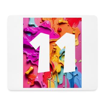 NO. 11 NUMBER 11 COLORFUL 11TH BIRTHDAY - Mouse Pad (horizontal) - white - Front