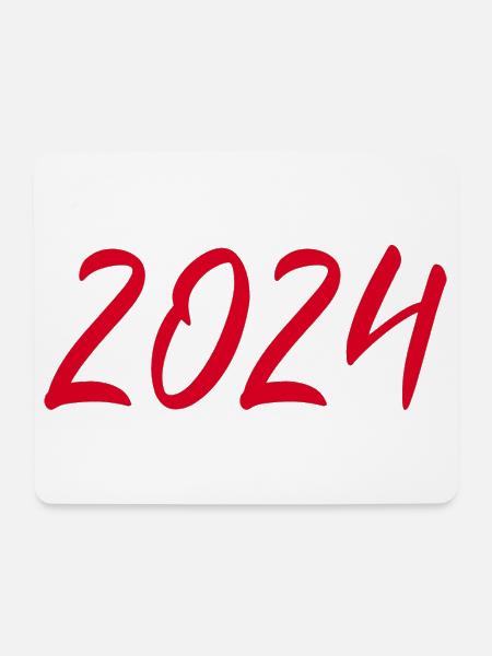 2024 Silvester Neujahr rot - Mousepad (Querformat) - Weiß
