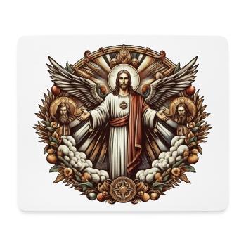 Logo de Jésus-Christ - Tapis de souris (format paysage) - blanc - Devant