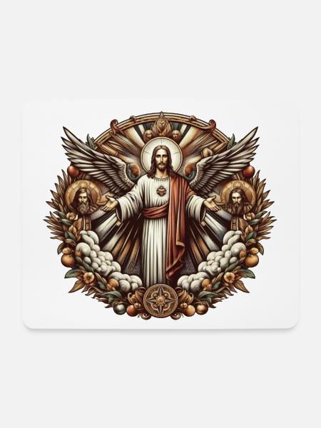 Jesus Christ Logo - Mousepad (Querformat) - Weiß