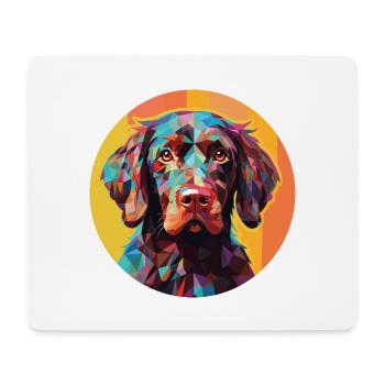 Pudelpointer Hunderasse Aquarell Illustration - Mousepad (Querformat) - Weiß - Vorne