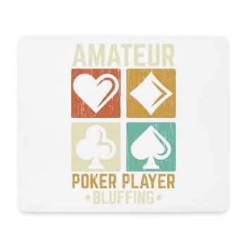 Amateur-Pokerspieler blufft im Casino Glücksspiel - Mousepad (Querformat) - Weiß - Vorne