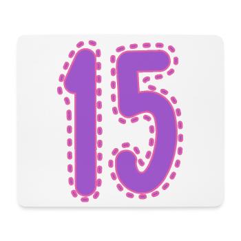 15. 15 ANS. 15e ANNIVERSAIRE. ANNIVERSAIRE 15 ANS. - Tapis de souris (format paysage) - blanc - Devant