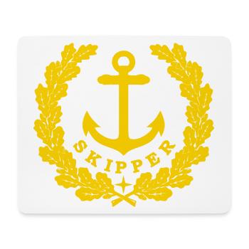Skipper Anchor Logo or - Tapis de souris (format paysage) - blanc - Devant