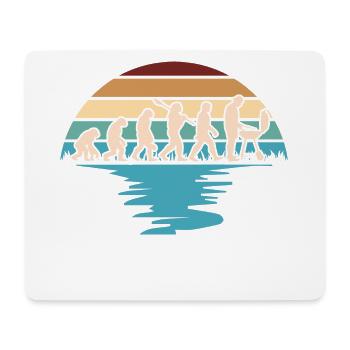 Grill Evolutions Shirt - Neandertaler bis Grillmei - Mousepad (Querformat) - Weiß - Vorne