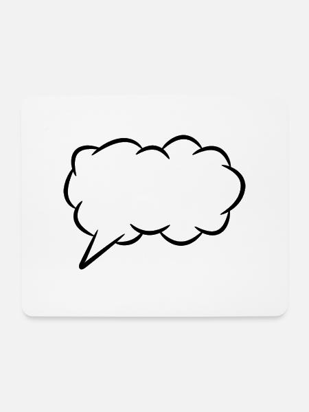Sprechblase Gedankenblase - Mousepad (Querformat) - Weiß