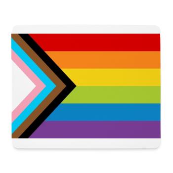 LGBT Pride Flag / Neue Regenbogen Progress Flagge - Mousepad (Querformat) - Weiß - Vorne