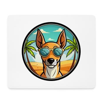 Podenco Ibizenco Hunderasse Cartoon Sonnenbrille Strand - Mousepad (Querformat) - Weiß - Vorne