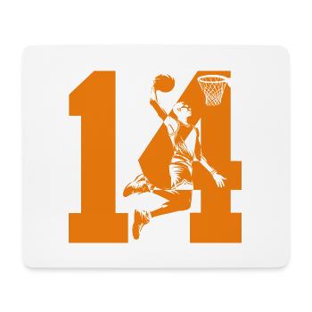 NUMBER 14 BASKETBALL 14TH BIRTHDAY - Mouse Pad (horizontal) - white - Front