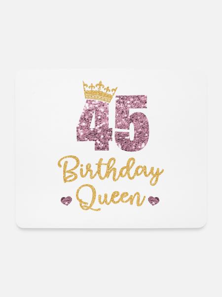 45.Geburtstag Königin 45 Jahre Alt Fünfundvierzig - Mousepad (Querformat) - Weiß