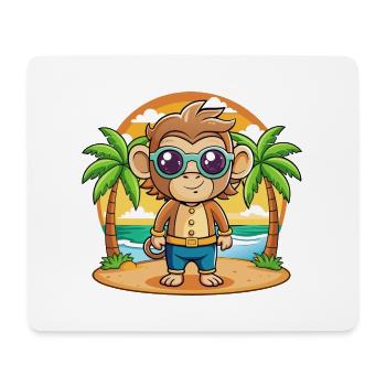 Affe Lustige Cartoon Sommer Strand Sonnenbrille - Mousepad (Querformat) - Weiß - Vorne