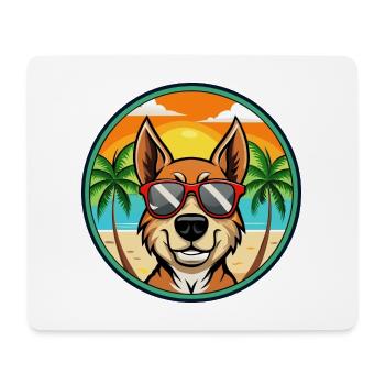 Litauischer Windhund Rasse Cartoon Sonnenbrille Strand - Mousepad (Querformat) - Weiß - Vorne