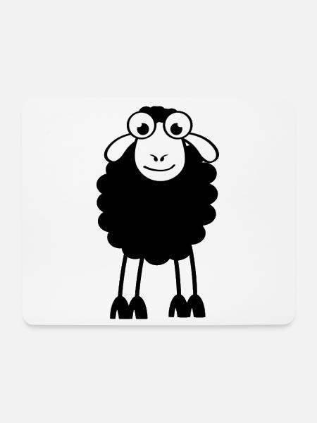 Schafe, weiße oder schwarze Schafe. Träumen oder schlafen - Mousepad (Querformat) - Weiß