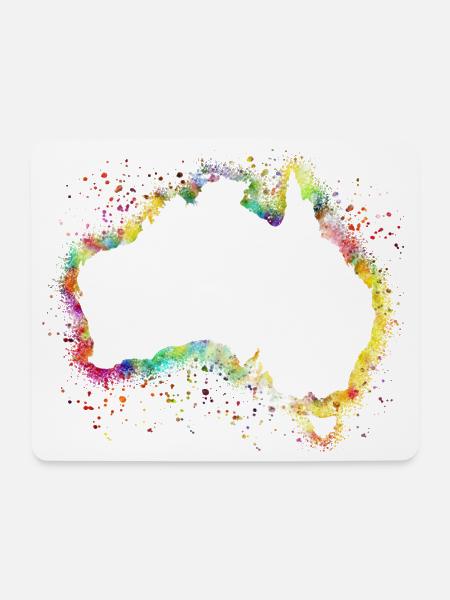 Australien Kontinent - Mousepad (Querformat) - Weiß