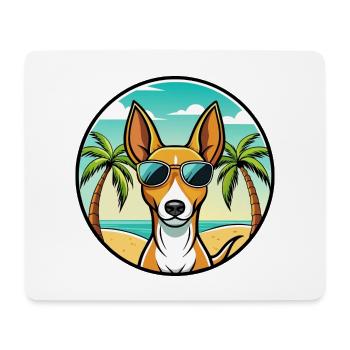 Podenco Canario Hunderasse Cartoon Sonnenbrille Strand - Mousepad (Querformat) - Weiß - Vorne