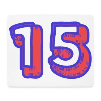 15. 15 ANS. 15e ANNIVERSAIRE. ANNIVERSAIRE 15 ANS. - Tapis de souris (format paysage) - blanc - Devant