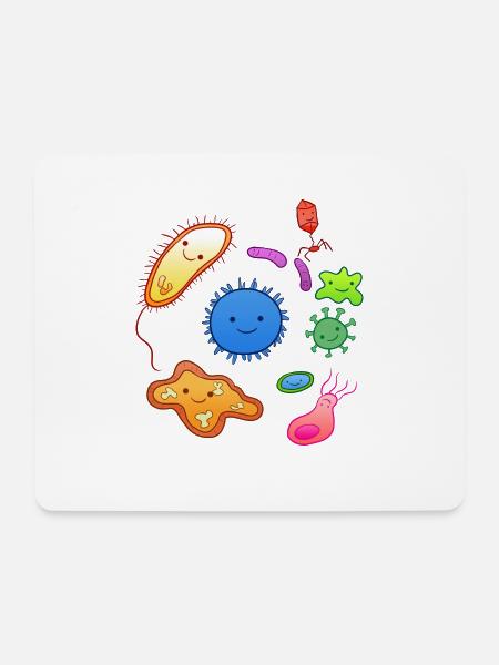 Bakterien Viren Mikrobiom Zellen Biologie - Mousepad (Querformat) - Weiß