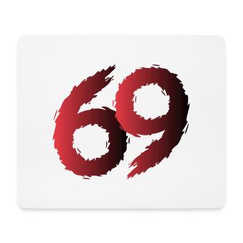 69 Symbol Zahl Neunundsechzig - Mousepad (Querformat) - Weiß - Vorne