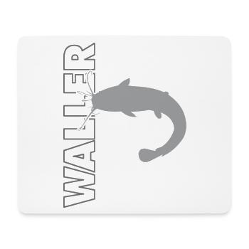 Waller fischen Nachtangeln Angler und Anglerin - Mousepad (Querformat) - Weiß - Vorne