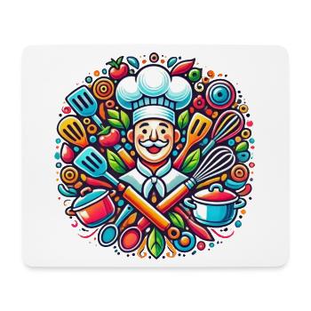 Chef Logo - Mouse Pad (horizontal) - white - Front
