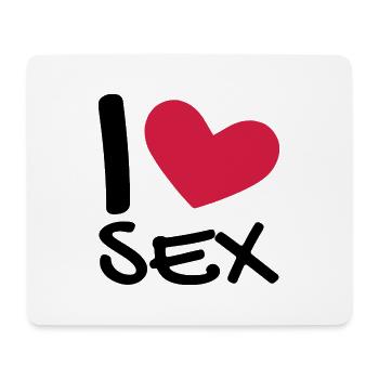 I love sex - Mousepad (Querformat) - Weiß - Vorne