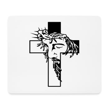 Jesus am Kreuz - Mousepad (Querformat) - Weiß - Vorne