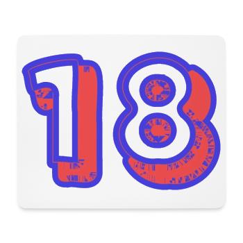 18. 18 YEARS OLD. 18th ANNIVERSARY. 18 BIRTHDAY. - Mouse Pad (horizontal) - white - Front