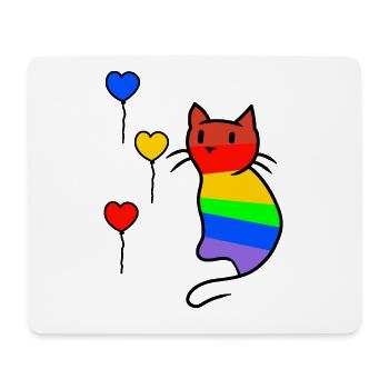 Katze Katzen Kitten LGBT Regenbogenfahne Liebe - Mousepad (Querformat) - Weiß - Vorne