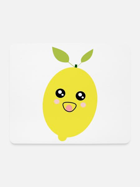 Kawaii Zitrone Geschenk Sauer Macht Lustig - Mousepad (Querformat) - Weiß